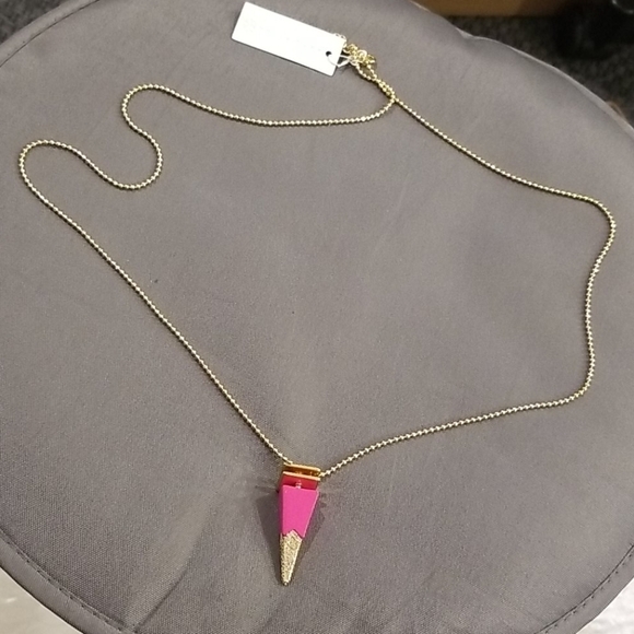 💕TRINA TURK💕 Pink Stacked Cone Pendant Necklace NWT Pink Gold - Picture 8 of 9